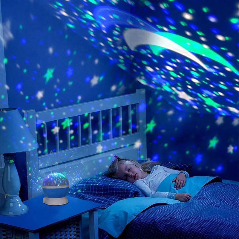 Luce notturna di stelle e luna per bambini Universe Star Sea Birthday Night Light Projection Lamp big image 6