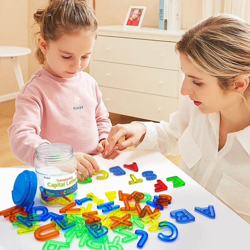 Uppercase and Lowercase English Numbers Three-in-one Plastic Combination Teaching Aid Color-A big image 1