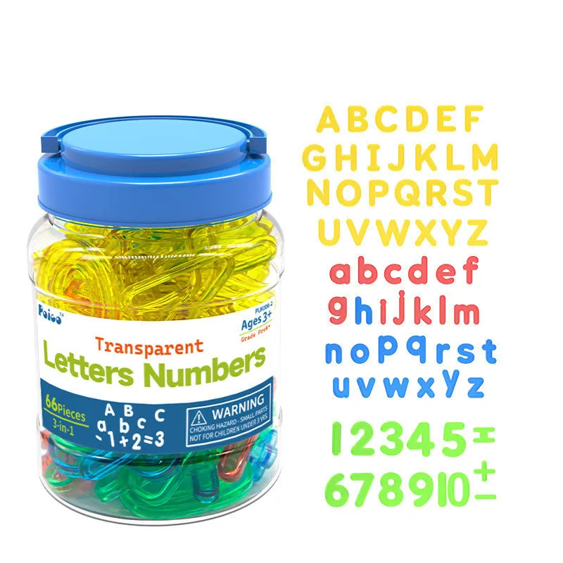 Uppercase and Lowercase English Numbers Three-in-one Plastic Combination Teaching Aid Color-A big image 1