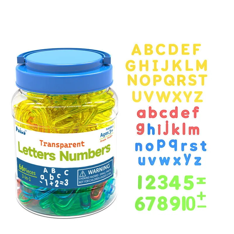 Uppercase and Lowercase English Numbers Three-in-one Plastic Combination Teaching Aid  big image 1