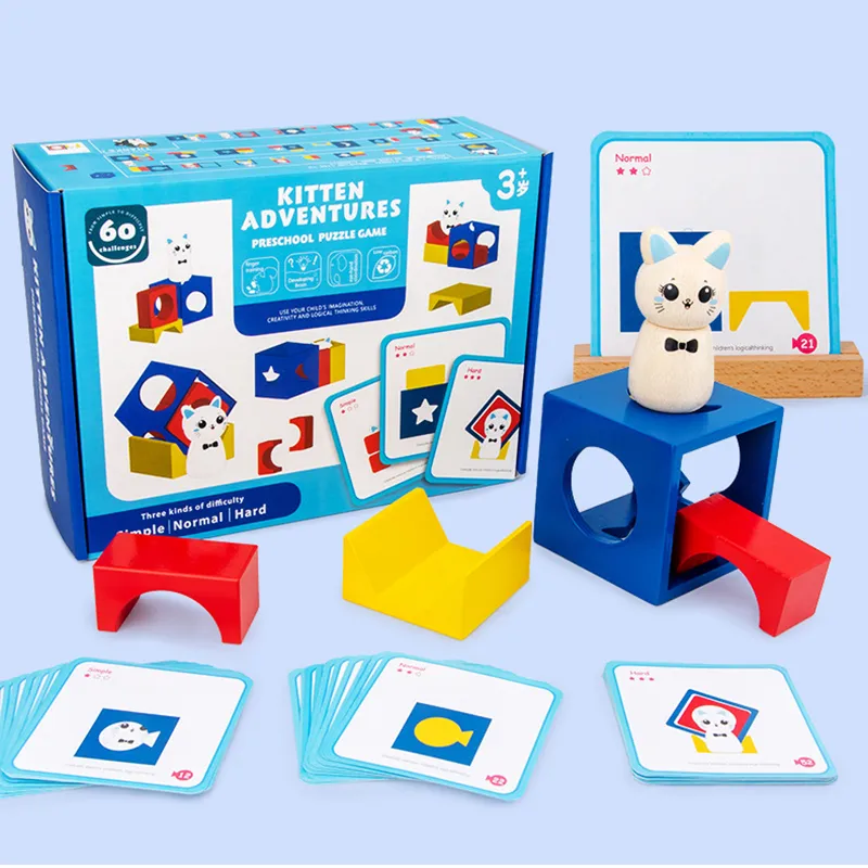 Wooden Educational Toy with 30 Double-Sided Question Cards (60 Questions Total)  image 4
