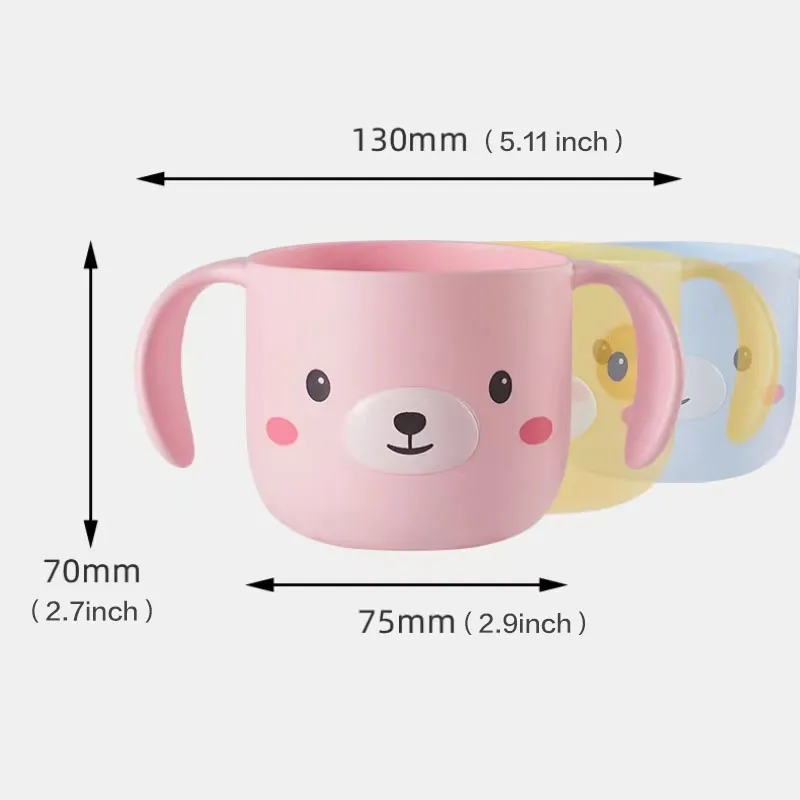 250ML/8.45OZ Toddler Drinking Training Cup Baby Cartoon Open Cup with Handles Easy to Grip big image 6