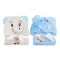 2-pack Unisex Baby Plush Hooded Wearable Blankets, Cartoon Elephant  image 1