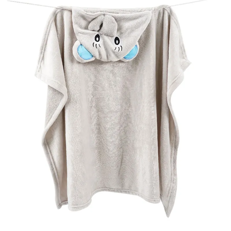 2-pack Unisex Baby Plush Hooded Wearable Blankets, Cartoon Elephant big image 3