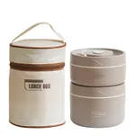 2-Tier Cilindro Lunch Box para adultos, manter quente recipiente térmico de alimentos, 304 aço inoxidável empilhável recipiente de almoço com saco isolado micro-ondas seguro Cor-B