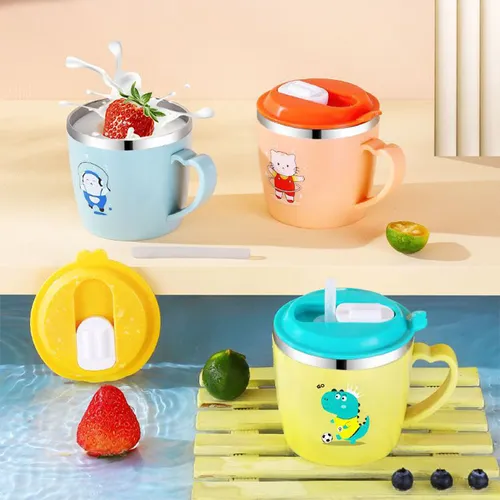 304 Stainless Steel and Plastic Double-insulated Vacuum Cup with Dust-proof Sliding Cove for All