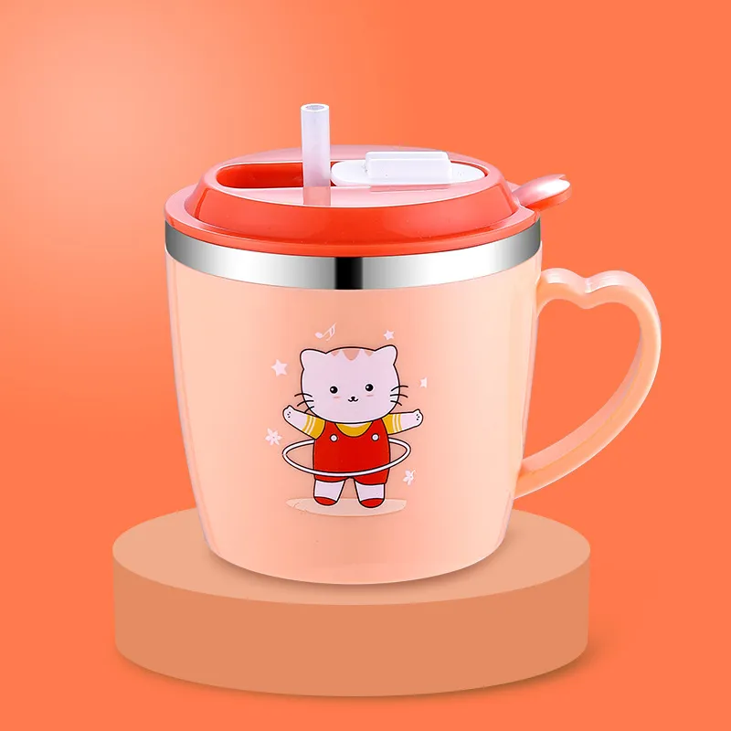 304 Stainless Steel and Plastic Double-insulated Vacuum Cup with Dust-proof Sliding Cove for All Color-B