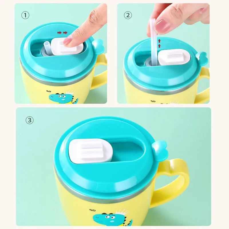 304 Stainless Steel and Plastic Double-insulated Vacuum Cup with Dust-proof Sliding Cove for All Color-A image 3