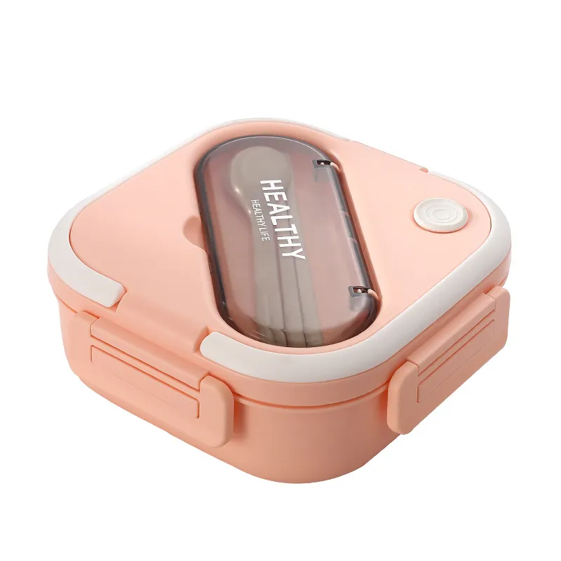 Square Bento Box with Compartments Portable Lunch Box with Handle Leakproof Salad Lunch Containers with Cutlery Work Picnic Travel (with Soup Cup, Microwave Freezer Available) big image 4