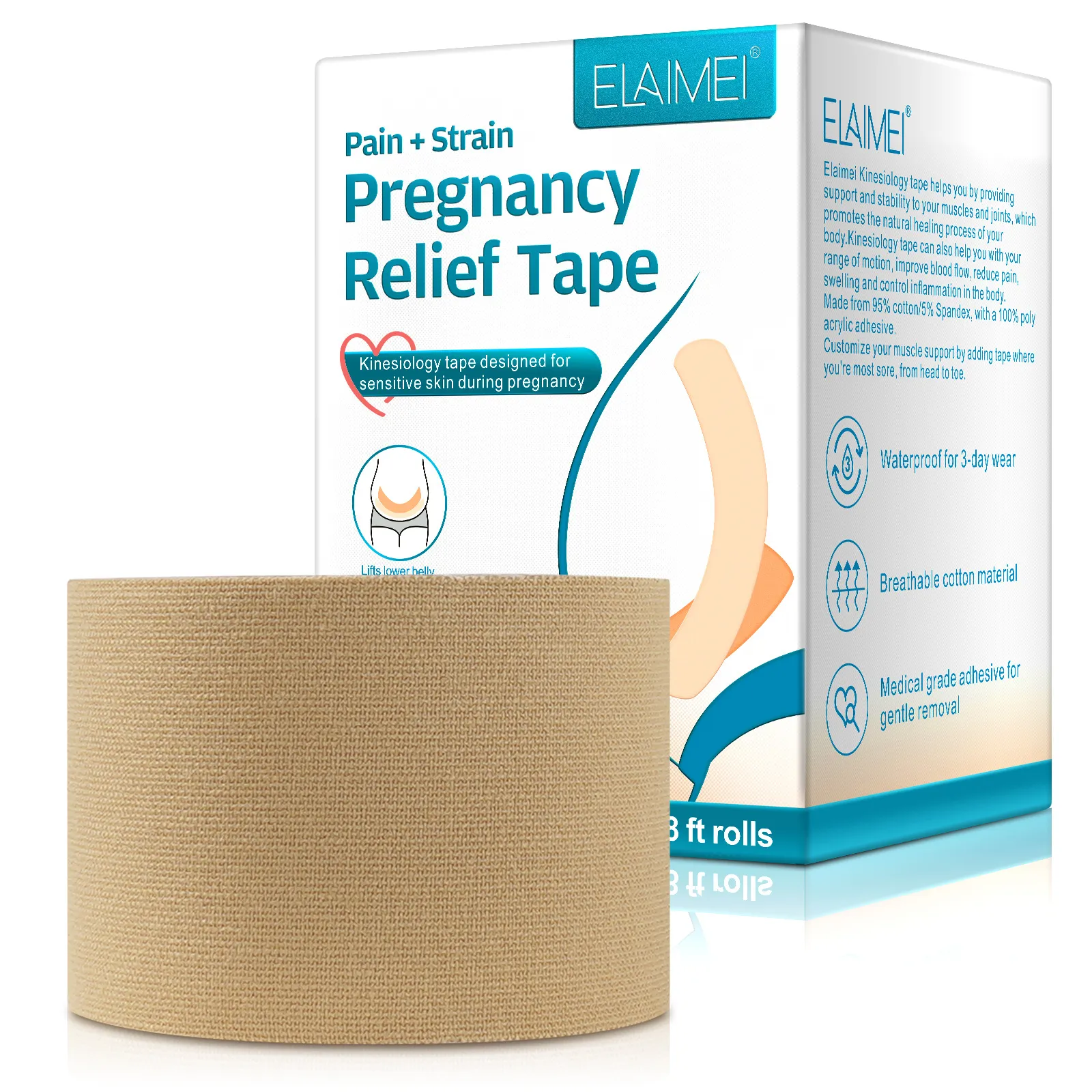 2-pack of Pregnant Women's Pressure Relief Belt Prenatal Support Abdominal Belt to Relieve Abdominal Support in the Late Pregnancy Simple Elastic Belt  big image 1