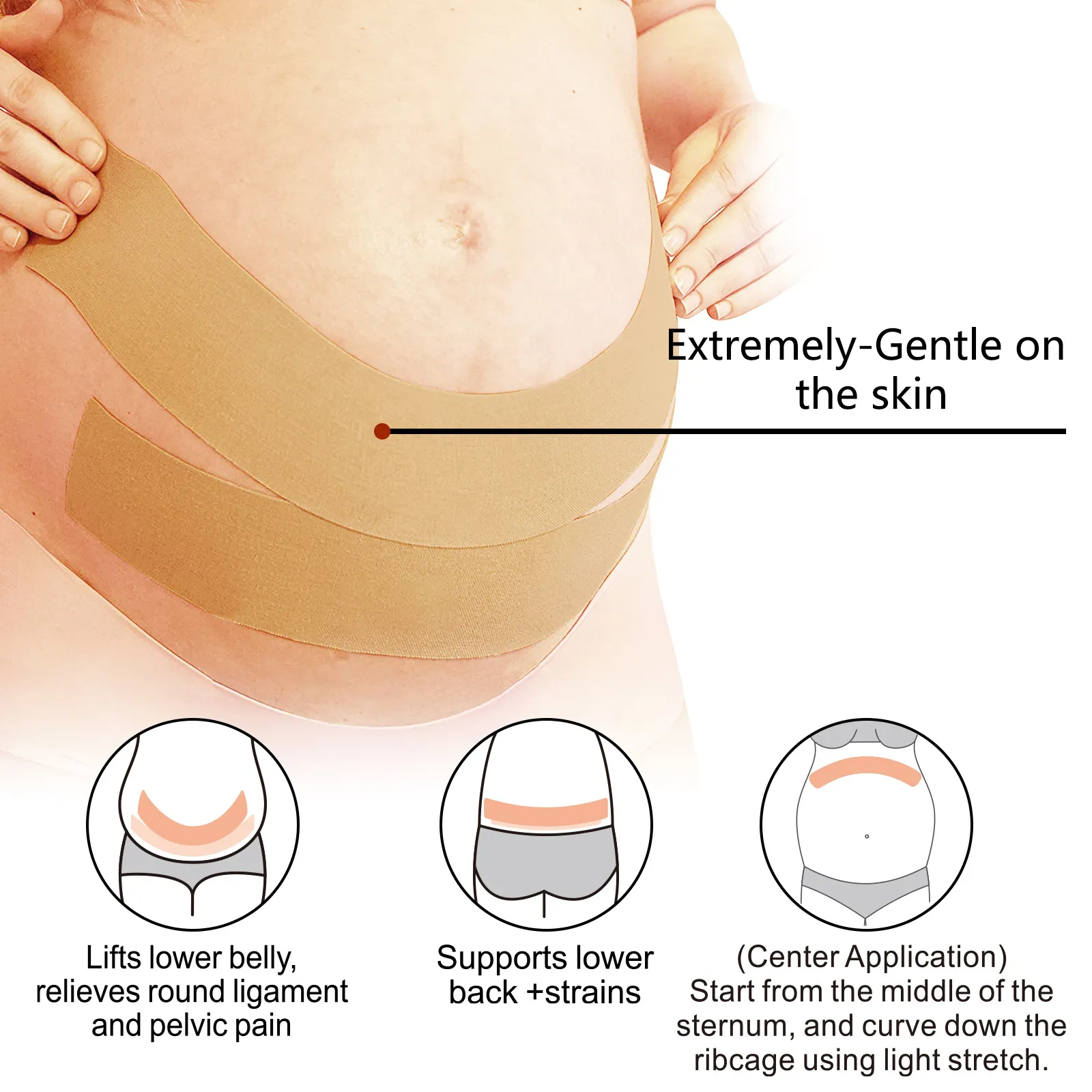 2-pack of Pregnant Women's Pressure Relief Belt Prenatal Support Abdominal Belt to Relieve Abdominal Support in the Late Pregnancy Simple Elastic Belt  image 4