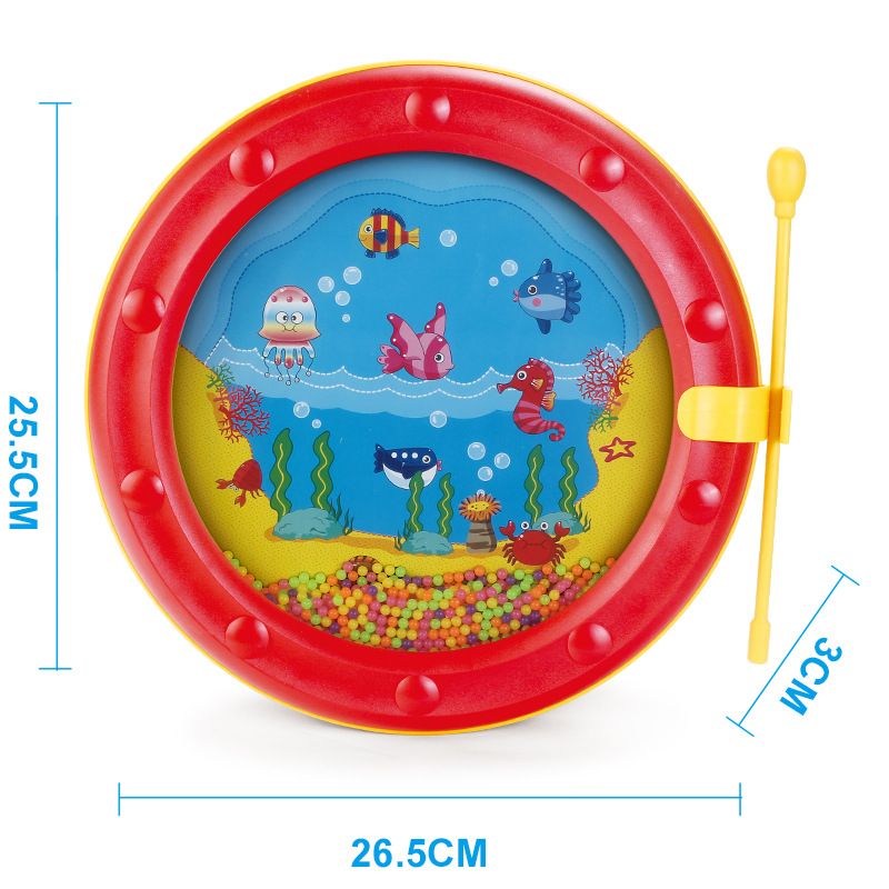 Gentle Sea Sound Music Gift Educational Sea Sound Drum Tool Percussion Instruments Drum (Accessory Color Is Random)