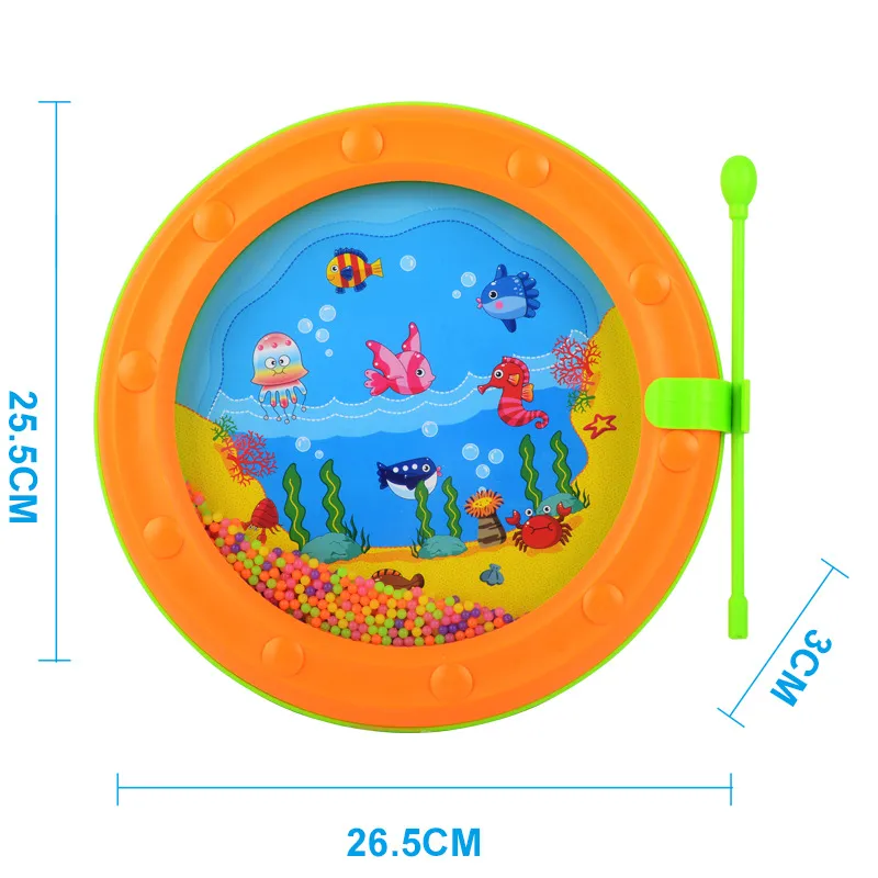 Gentle Sea Sound Music Gift Educational Sea Sound Drum Tool Percussion Instruments Drum (Accessory Color Is Random) Color-B