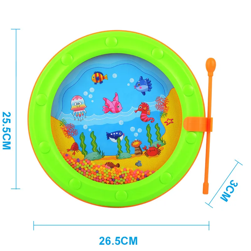Gentle Sea Sound Music Gift Educational Sea Sound Drum Tool Percussion Instruments Drum (Accessory Color Is Random) Color-C