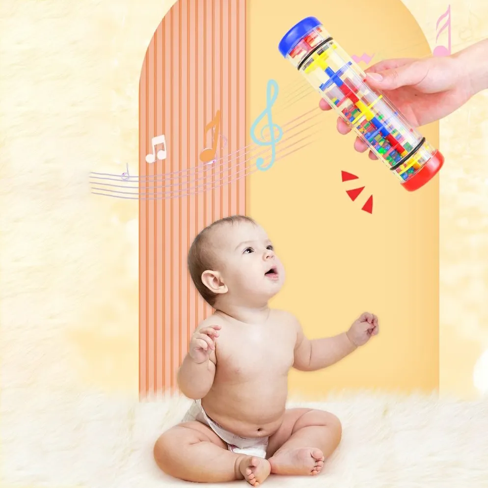 Rain Stick Musical Instrument for Babies, Toddlers and Kids, Rainfall Rattle Tube Rainstick Shaker Toy (Color Random)