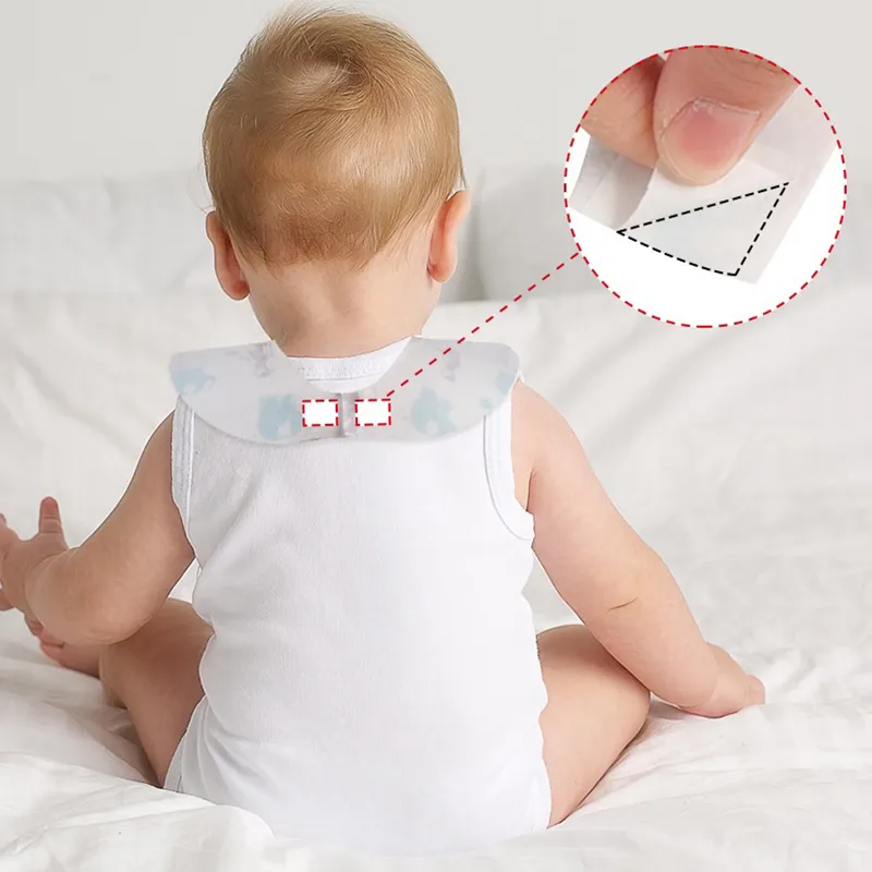 20-pack babadores descartáveis para crianças bibes impermeáveis babadores do bebê para comer (padrão aleatório)  image 5