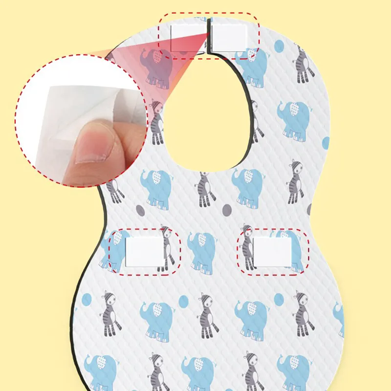 20-pack babadores descartáveis para crianças bibes impermeáveis babadores do bebê para comer (padrão aleatório)  image 6