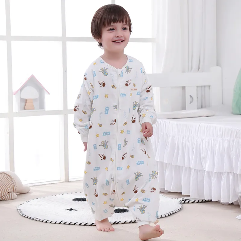 Unisex Child Bedding Animal Pattern Baby Sleeping Bag Medium Thin Cotton Material Anti-Kick Design Color-A big image 1