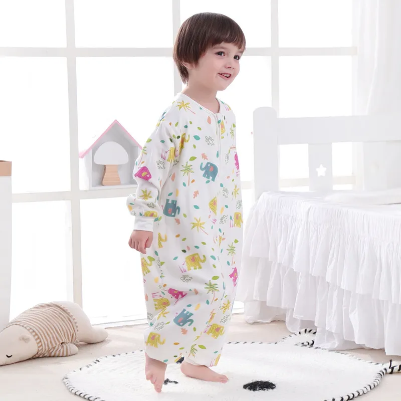 Unisex Child Bedding Animal Pattern Baby Sleeping Bag Medium Thin Cotton Material Anti-Kick Design Color-C