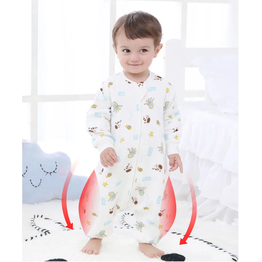 Unisex Child Bedding Animal Pattern Baby Sleeping Bag Medium Thin Cotton Material Anti-Kick Design Color-A image 3