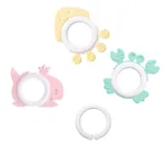 Baby Teether Fruit Shape Baby Teethers with Rattle Infant Teething Toys Color-A