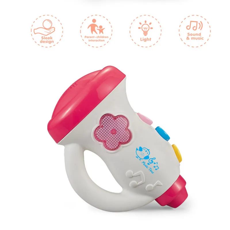 Brinquedos Musicais com Música, Luzes, Brinquedos Eletrônicos, Educação Infantil, Som e Luz, Buzina para Bebê (Cor Aleatória) Cor-A image 2