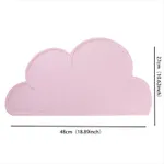 Kids Silicone Placemat Cloud Shape Non-Slip Placemat Portable Food Mat Dining Table for Baby Infants Toddlers Children Light Pink