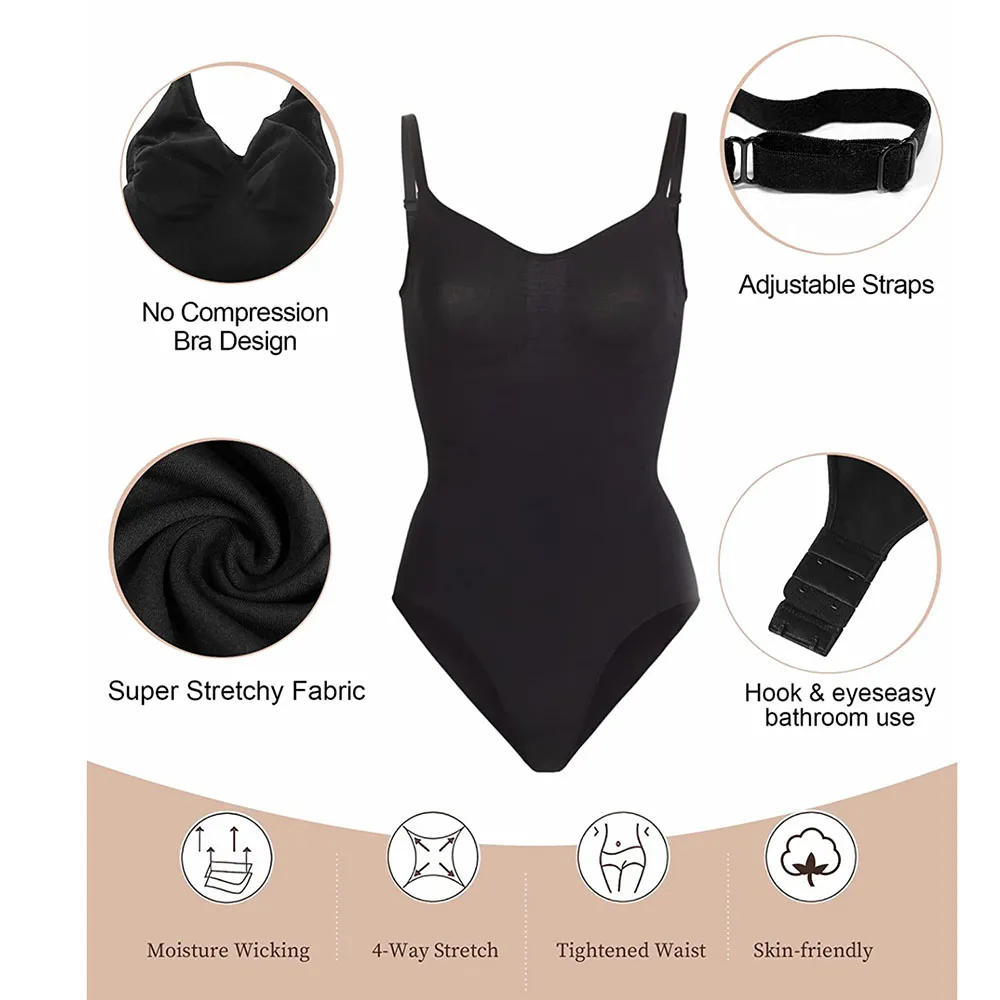 Shapewear for Women Tummy Control Body Shaper Zipper Open Bust Bodysuit  image 3