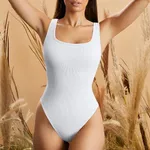 Bodysuit for Women Tummy Control Shapewear Sleeveless Seamless Sculpting Thong Body Shaper Color-A