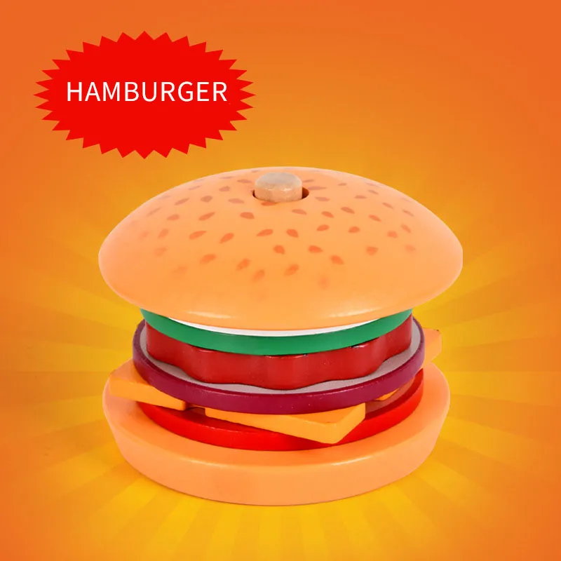 Ensemble De Burger / Sandwich En Bois Pour Les Tout-petits
