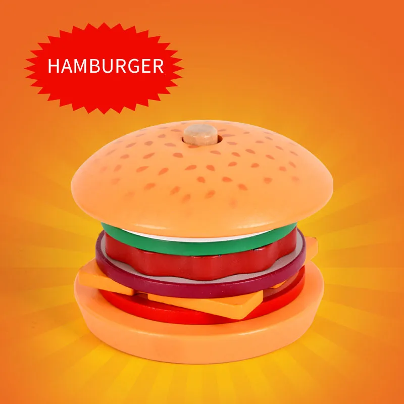 Wooden Pretend Play Burger/Sandwich Set for Toddlers  Color-A big image 1