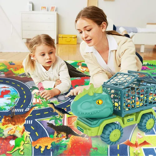 24pcs Children’s Dinosaur Transport Truck Toy Set
