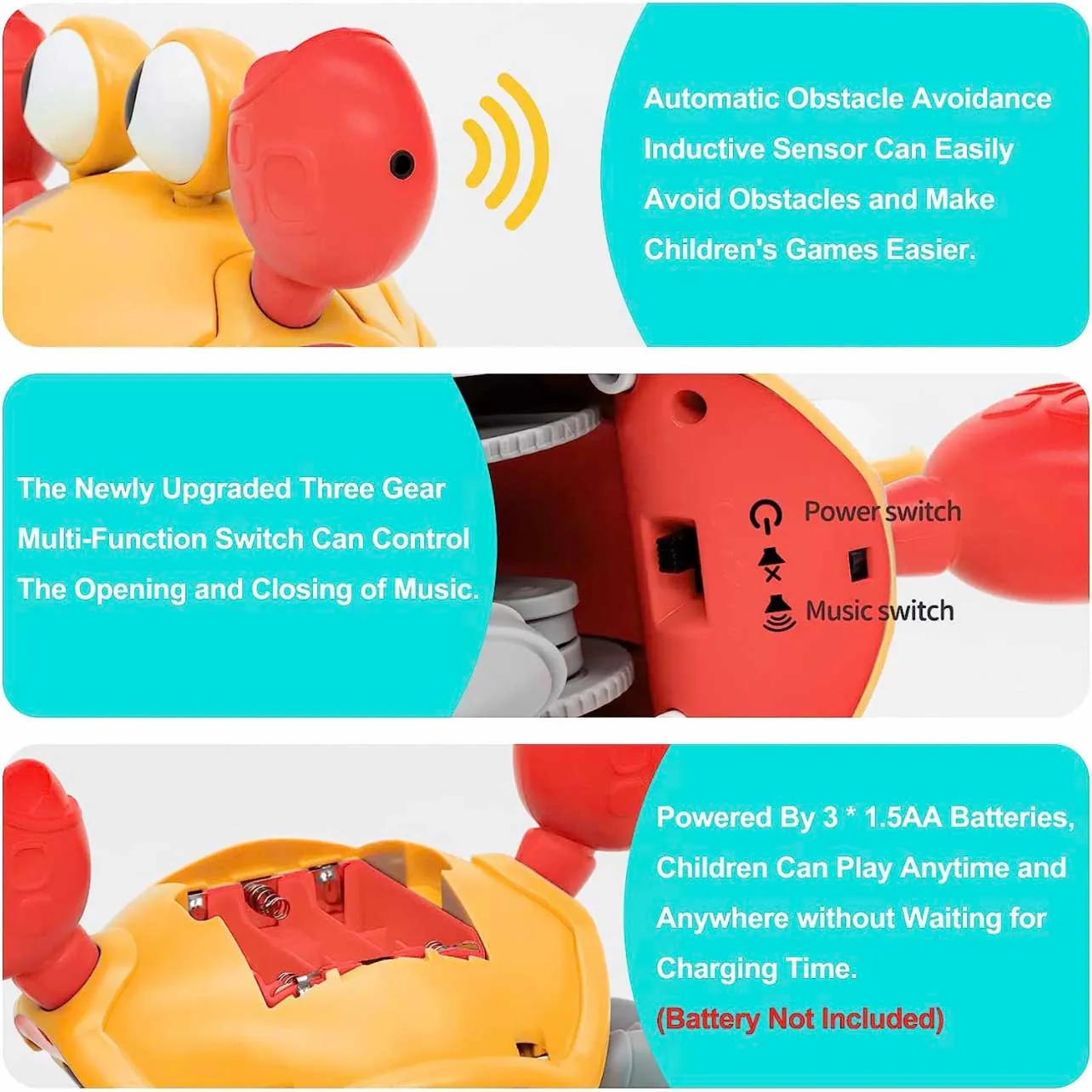 Children Gesture Electric Sensor Crab Toy Color-A image 4