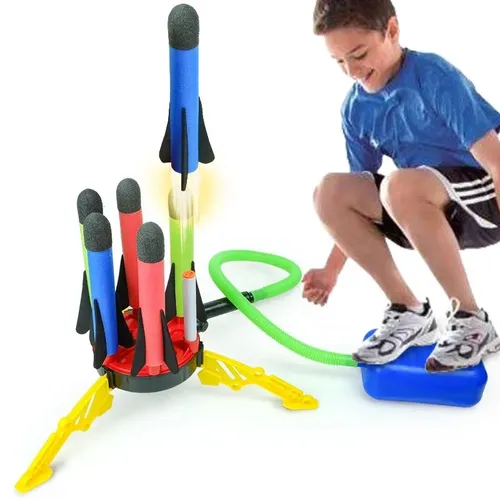 Children's Pedal-powered Rocket Toy with Rotating Carousel