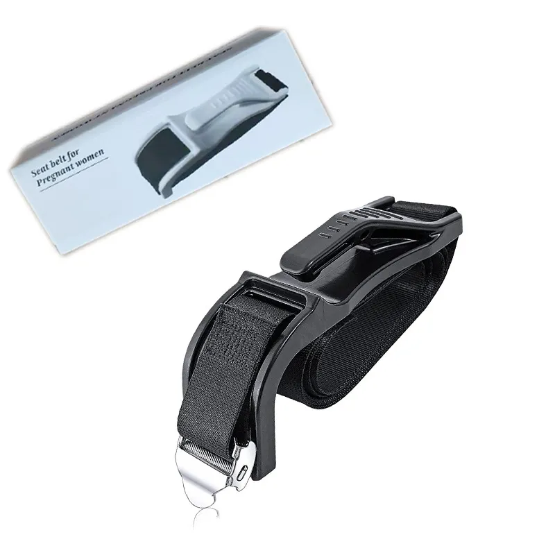 Adjustable Car Maternity Seat Belt with Safety Buckle and Crash-resistant Strap Black image 2