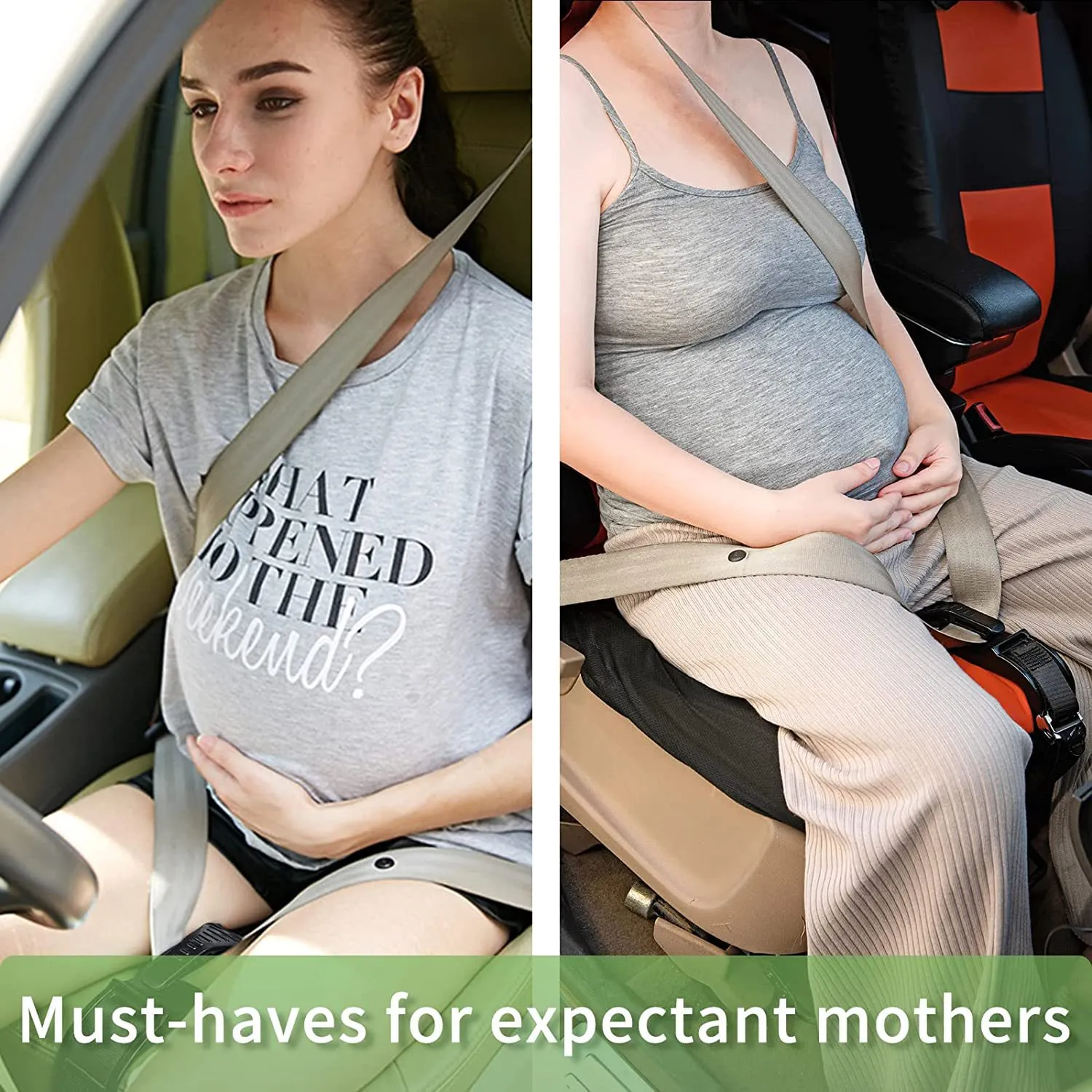 Adjustable Car Maternity Seat Belt with Safety Buckle and Crash-resistant Strap Black image 4