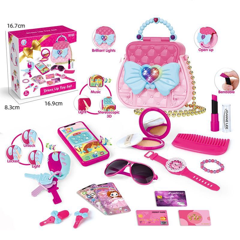 

17-Piece Pretend Makeup Jewelry Set for Girls