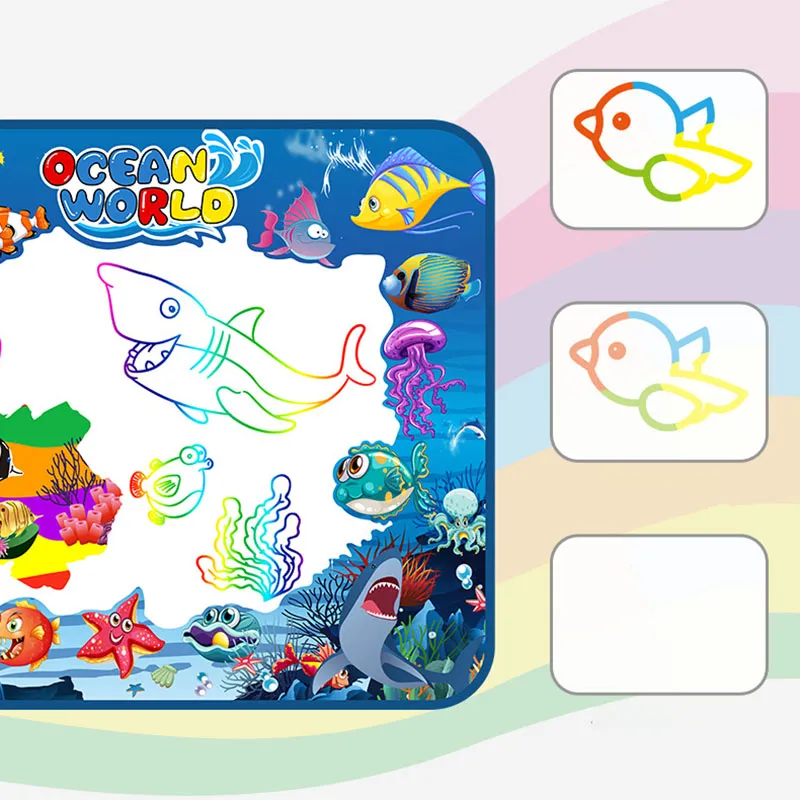 3pcs Children’s Painting and Doodling Carpet Canvas Set Color-A image 3