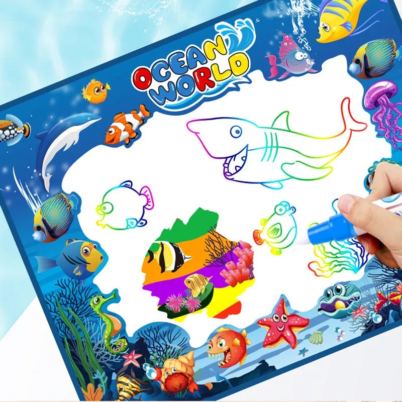 3pcs Children’s Painting and Doodling Carpet Canvas Set Color-A image 4