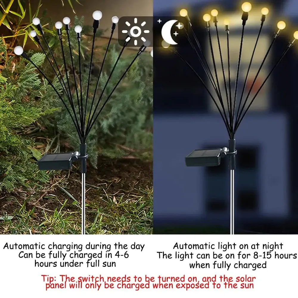  Christmas Garden Solar Light 10Bulbs 1Pack -Decorative Warm Light Ten Small Bulb Decorative Lights Color-A big image 1