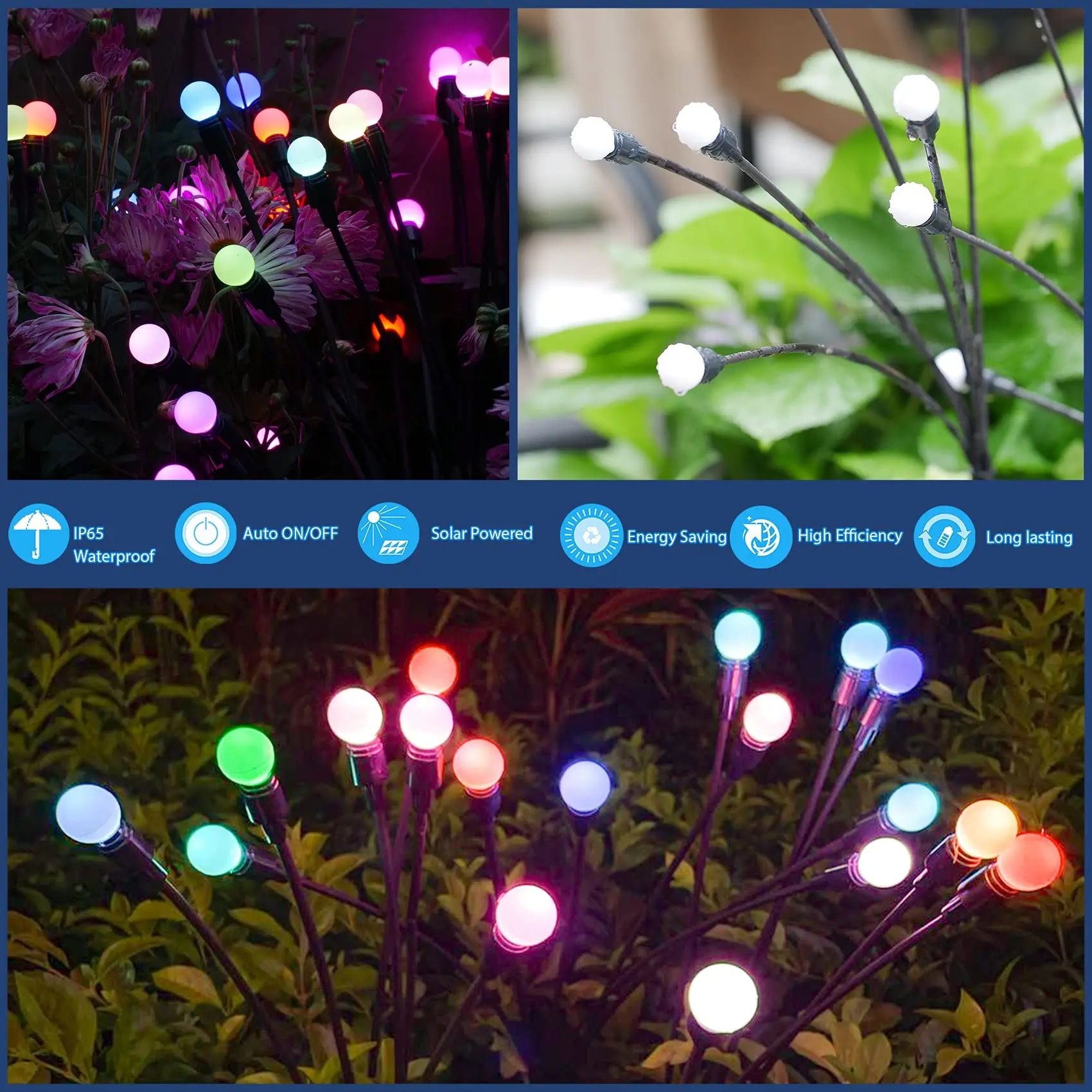 Christmas Garden Solar Light 10Bulbs 1Pack -Decorative Warm Light Ten Small Bulb Decorative Lights