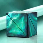 Children's Magnetic 3D Geometric Cube Puzzle Toy with Unlimited Variations Green