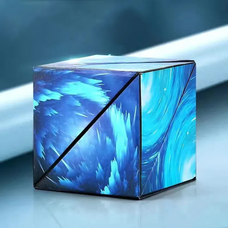 Children's Magnetic 3D Geometric Cube Puzzle Toy with Unlimited Variations Dark Blue
