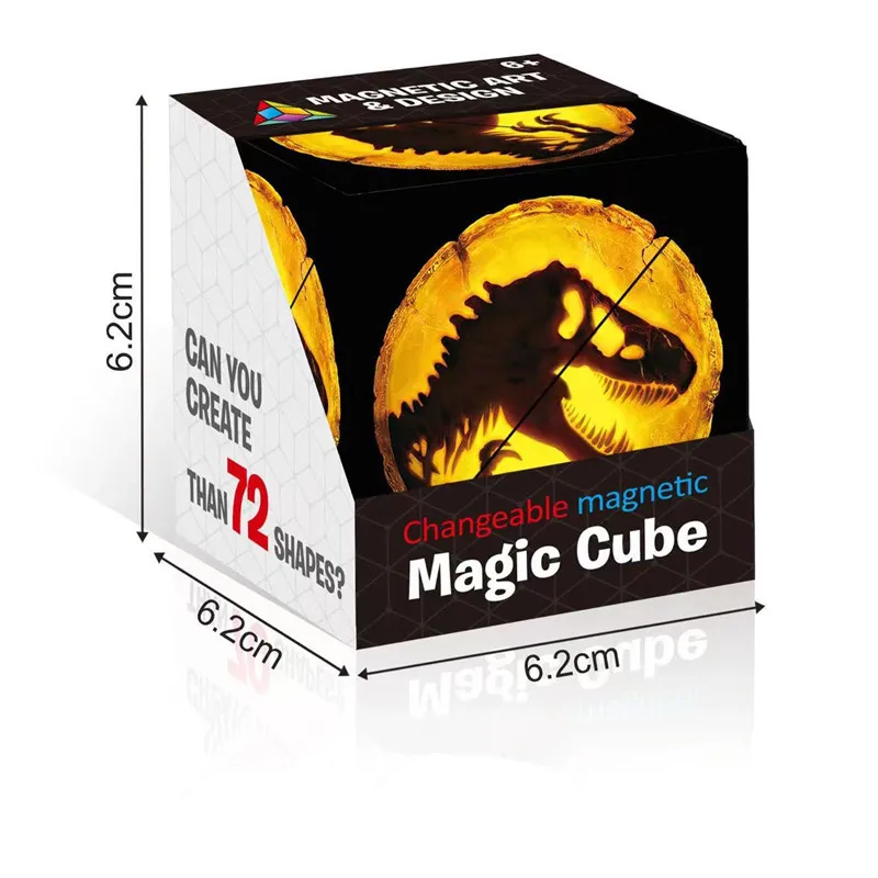 Children's Magnetic 3D Geometric Cube Puzzle Toy with Unlimited Variations Color-D