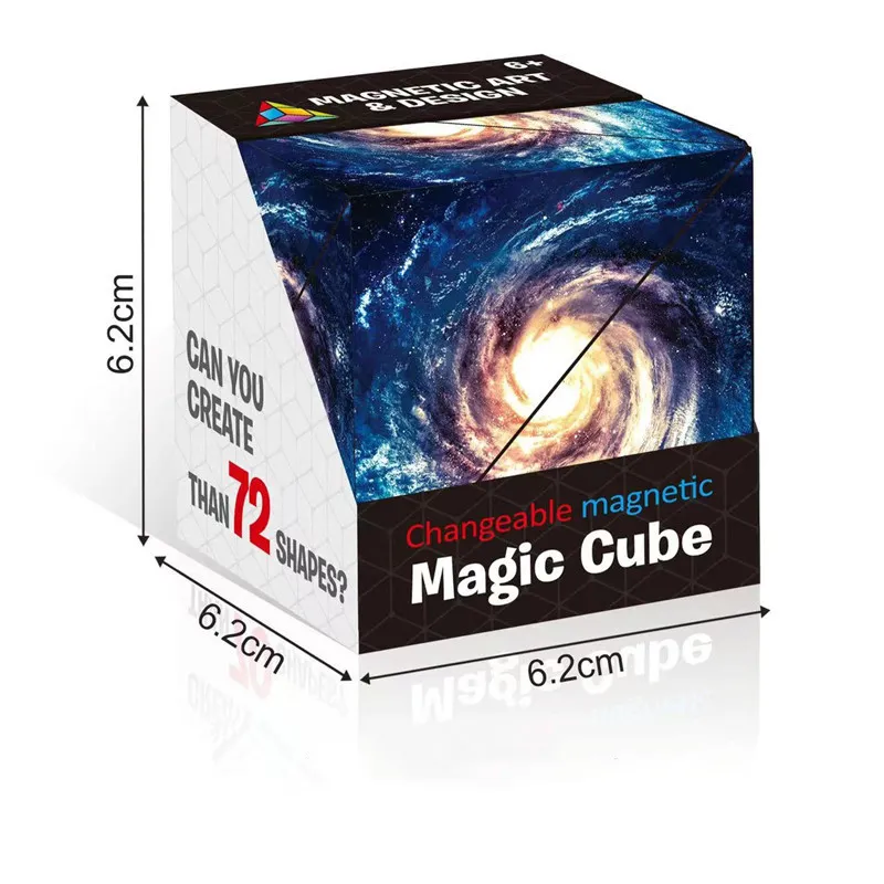 Children's Magnetic 3D Geometric Cube Puzzle Toy with Unlimited Variations Color-F