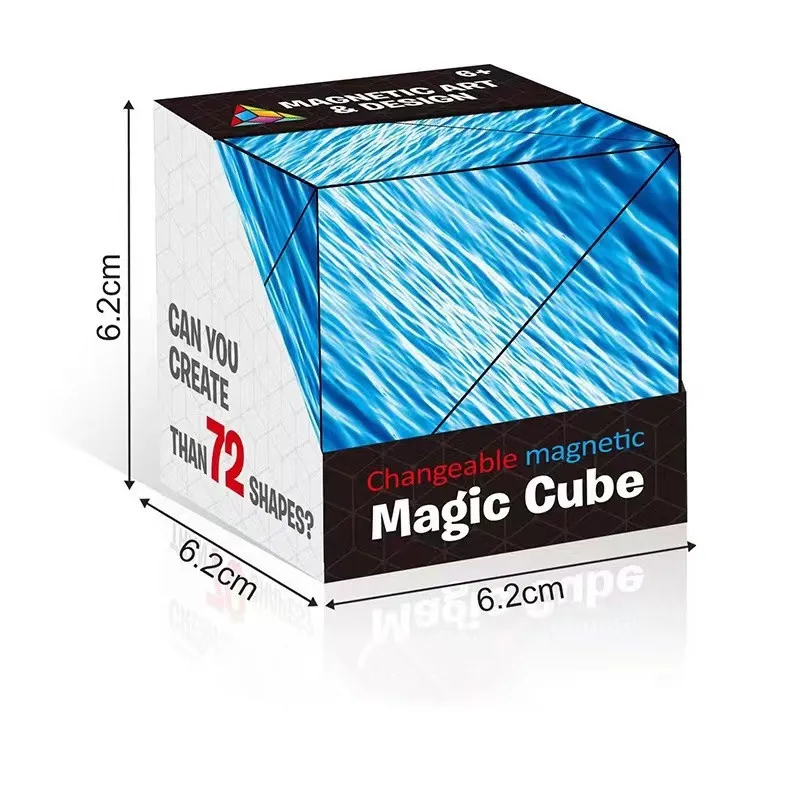 Children's Magnetic 3D Geometric Cube Puzzle Toy with Unlimited Variations Multi-color