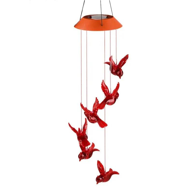 Solar-Powered LED Hummingbird Wind Chime, Outdoor Landscape Light for Garden and Patio Decoration  image 4
