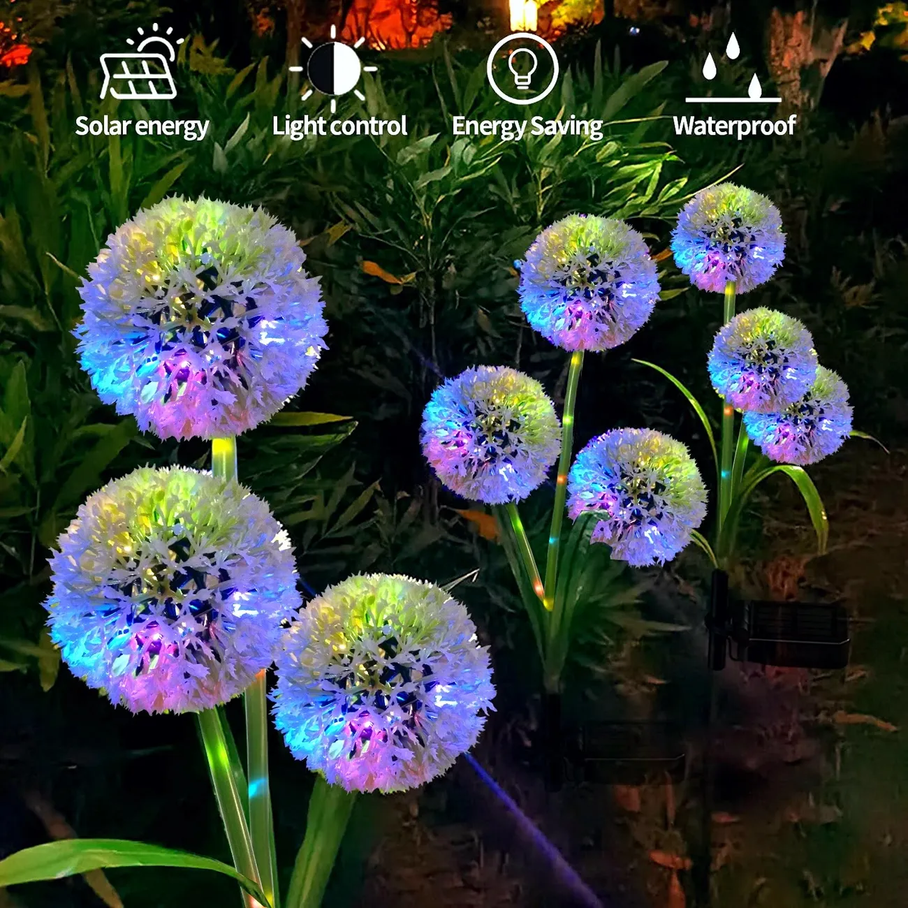 ضوء زهرة البصل في الهواء الطلق بالطاقة الشمسية للساحة والحديقة والديكور في الحديقة اللون- أ big image 1