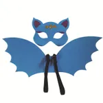Kids' Halloween Party 2-Piece Set: Bat Wing and Mask Cosplay Prop with Adjustable Elastic Color-B