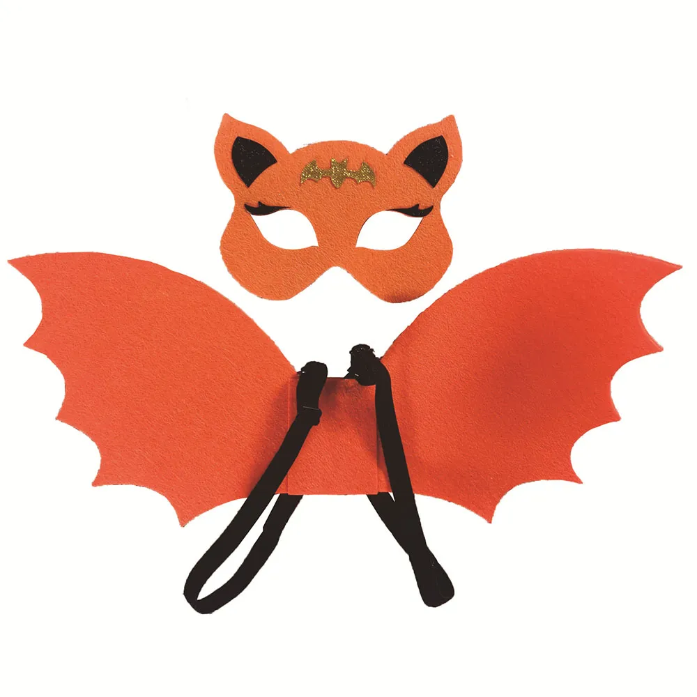 

Kids' Halloween Party 2-Piece Set: Bat Wing and Mask Cosplay Prop with Adjustable Elastic